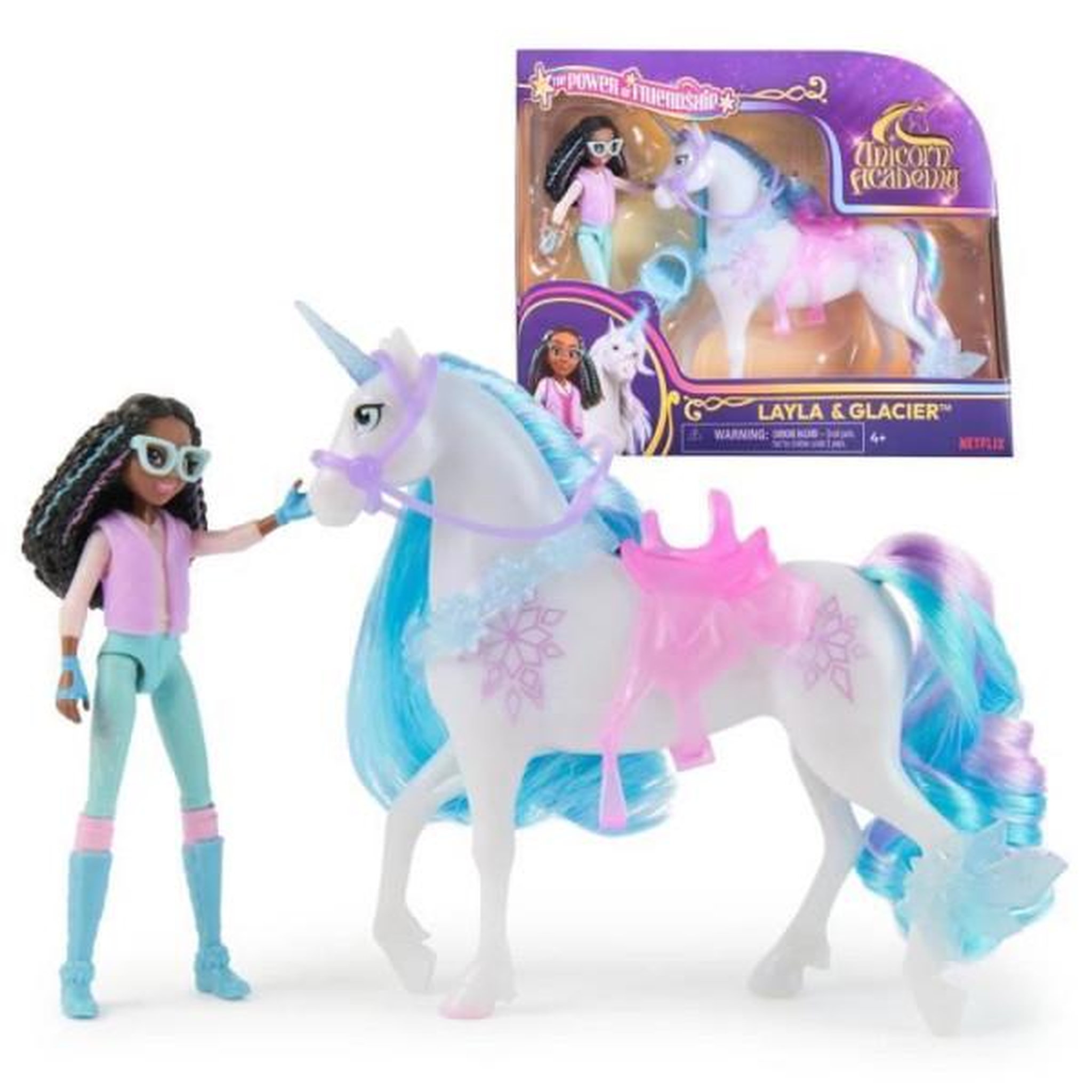 Voir la diapositive 2 : SpinMaster L Ecole des Licornes - Licorne Glacier et Poupee Layla