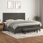 Voir la diapositive 1 : VIDAXL Sommier a lattes de lit et matelas Gris fonce 200x200cm Velours