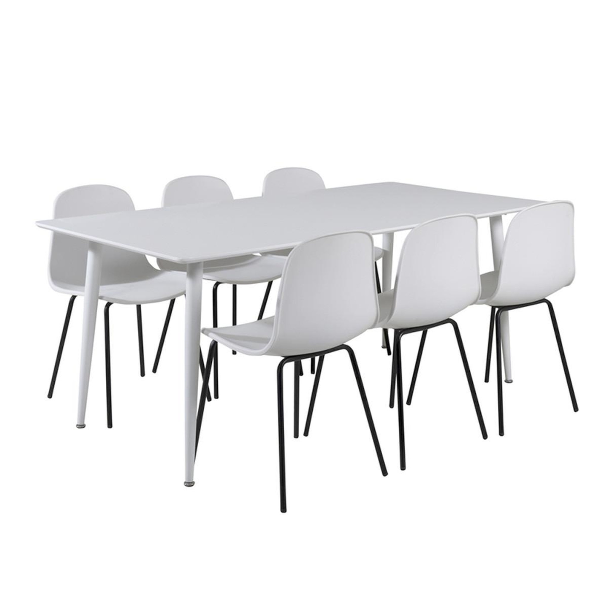 Paris Prix Ensemble table à manger & 6 chaises  polar & artic  180cm blanc