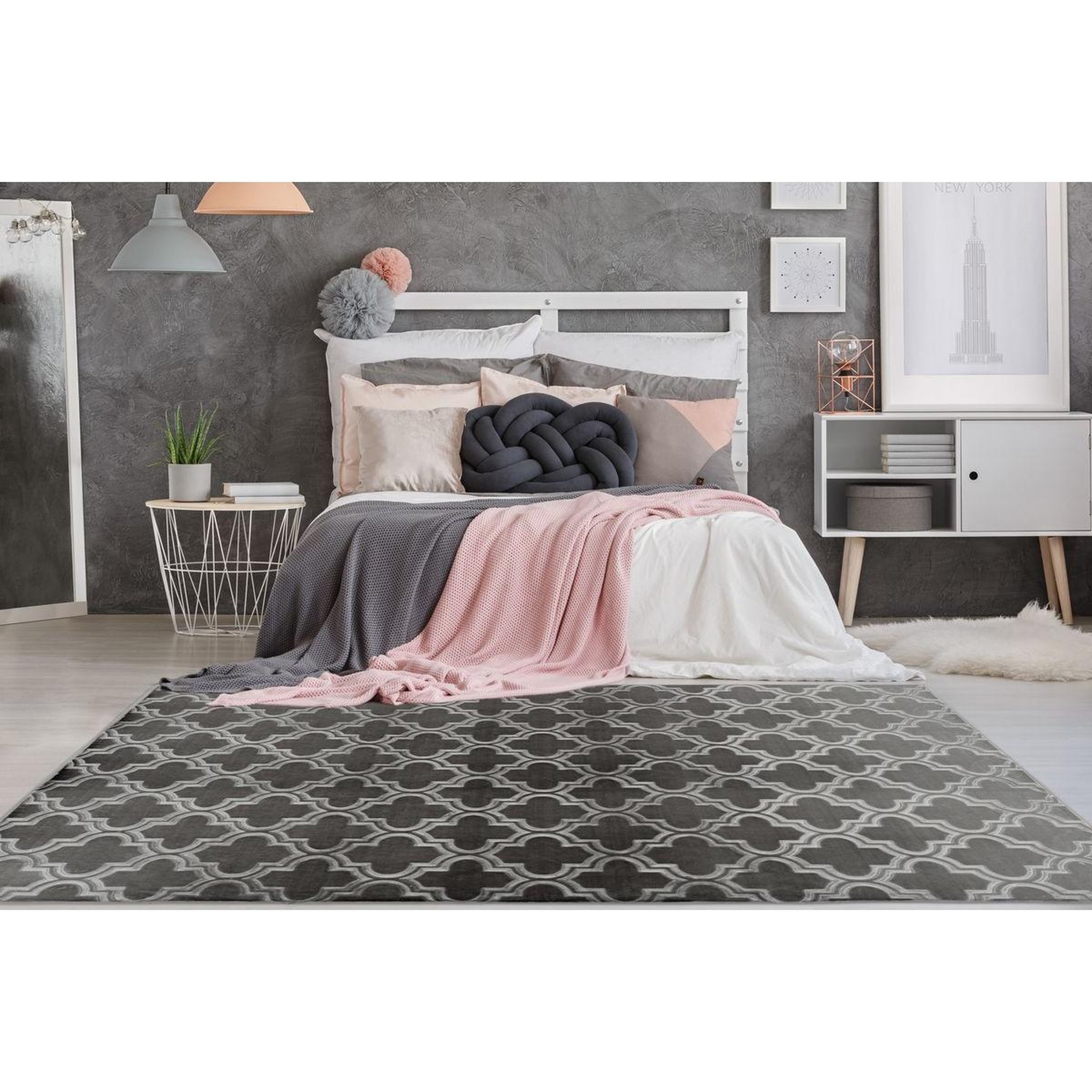 Voir la diapositive 2 : Paris Prix Tapis vintage fait main  monroe i  anthracite