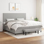 Voir la diapositive 1 : VIDAXL Sommier a lattes de lit avec matelas Gris clair 200x200cm Tissu