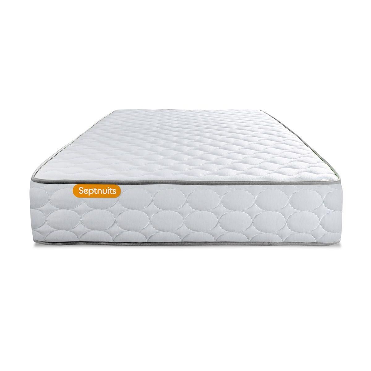 SEPTNUITS Ensemble matelas Mémoire de forme + sommier gris Memo
