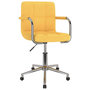 Voir la diapositive 1 : VIDAXL Chaise pivotante de salle a manger Jaune moutarde Tissu