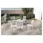 ARETA Salon de jardin - Table et chaises - 4 places - Résine - Blanc - ARES