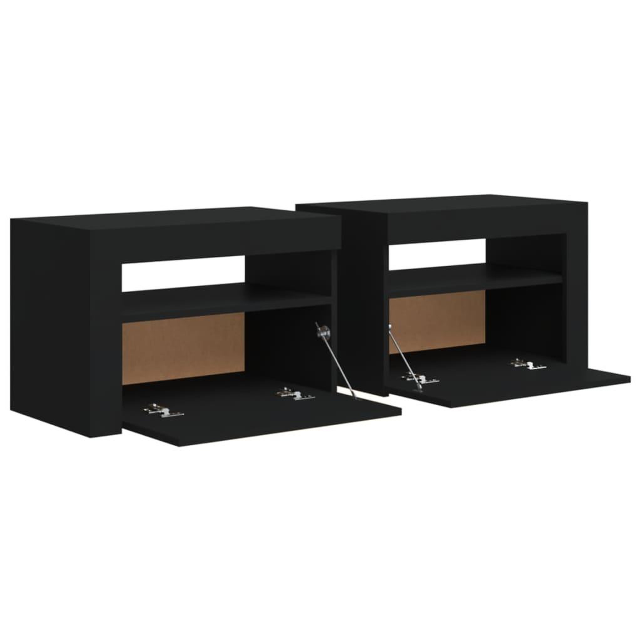 Voir la diapositive 5 : VIDAXL Tables de chevet 2 pcs avec LED Noir 60x35x40 cm