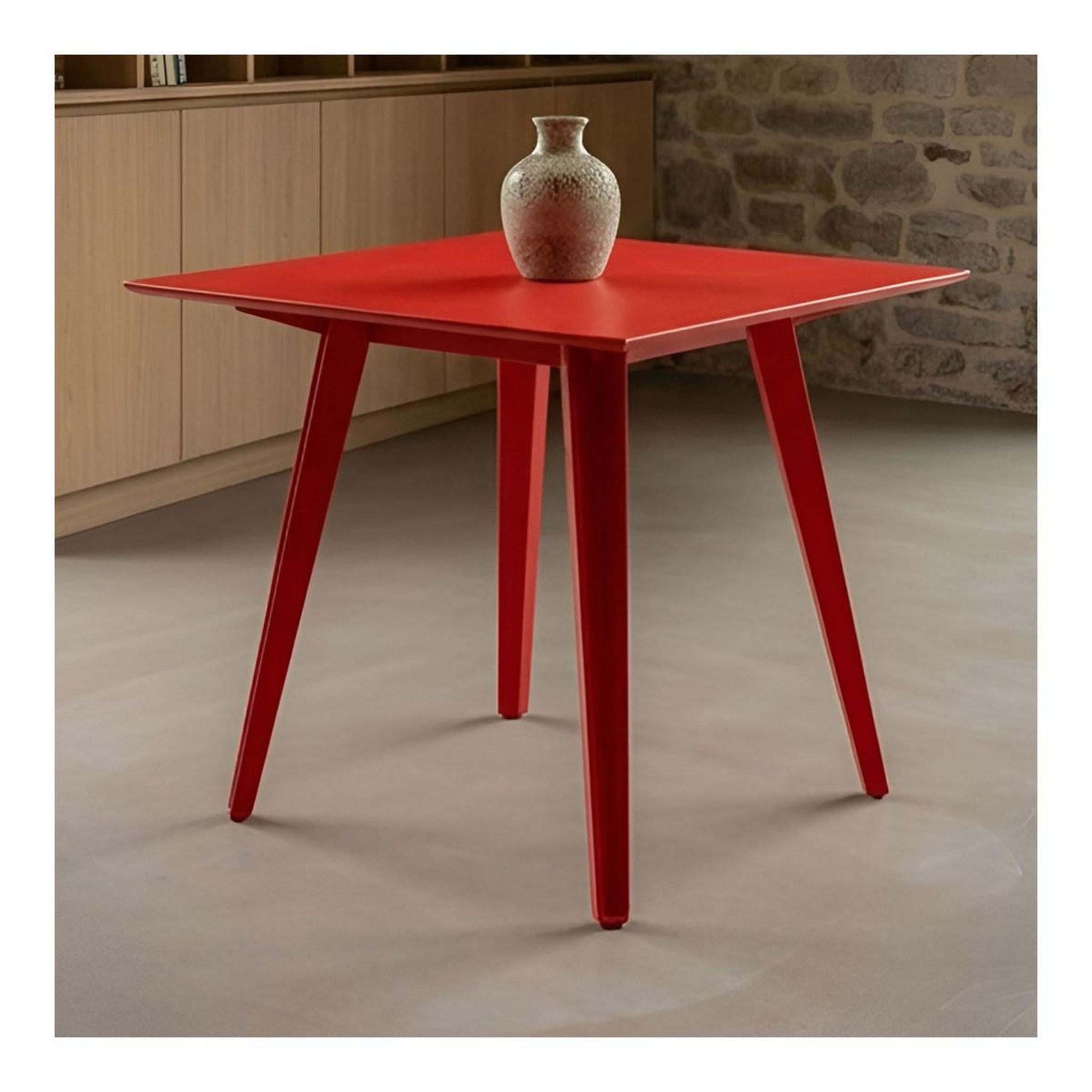 Voir la diapositive 2 : Paris Prix Table d'appoint carrée  bimix  40cm rouge