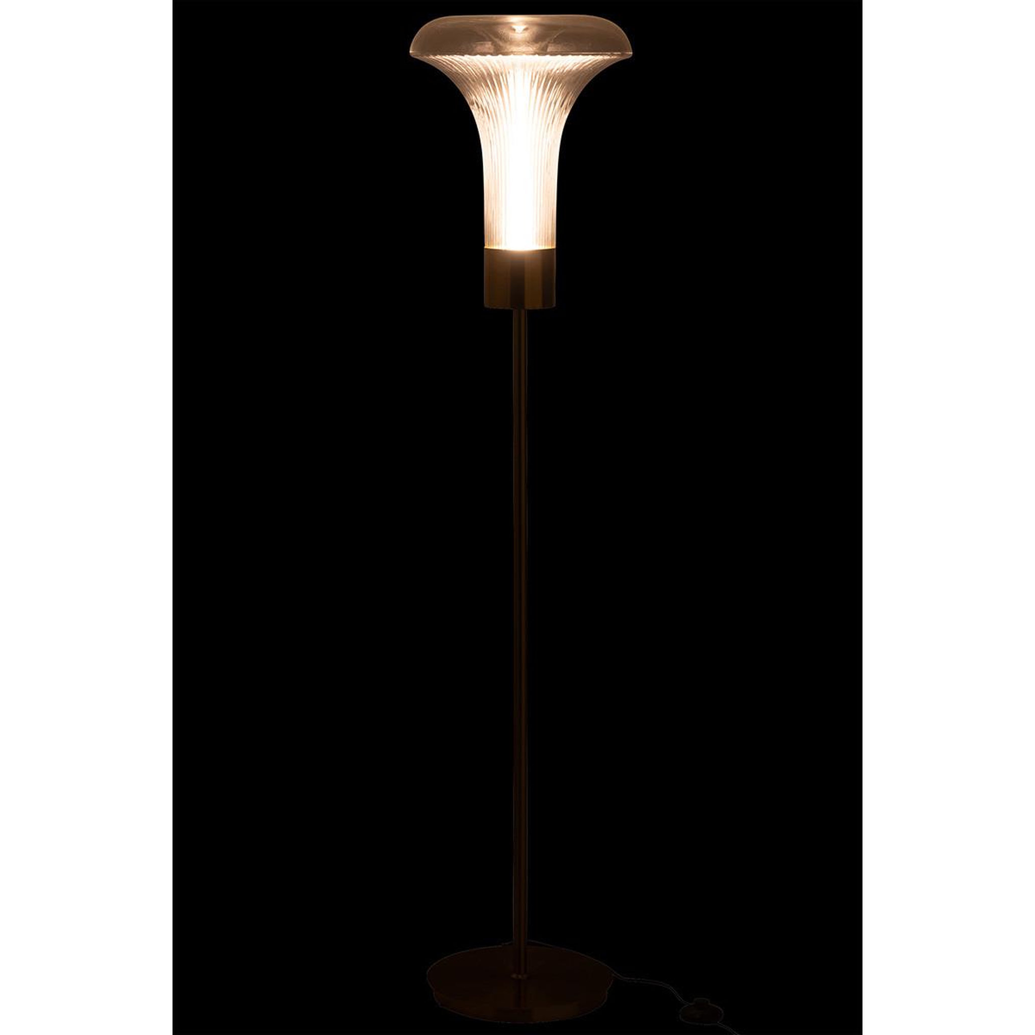 Voir la diapositive 3 : J-LINE Lampadaire en verre  vito  155cm transparent & or