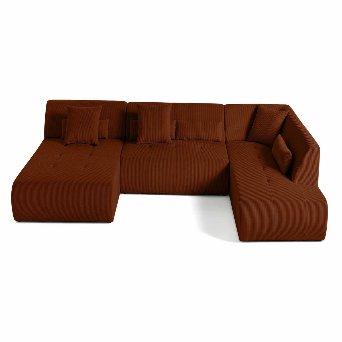 LISA DESIGN Onyx - canapé panoramique modulable d'angle droit 7 places - en velours côtelé