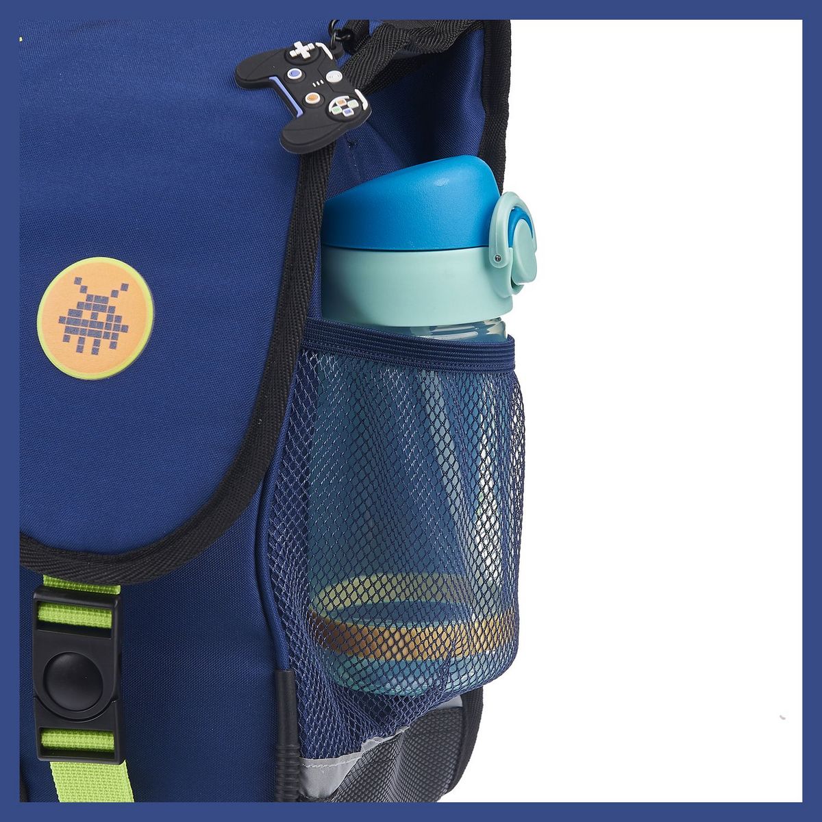 AUCHAN Cartable à roulettes bleu MODERN GAMING