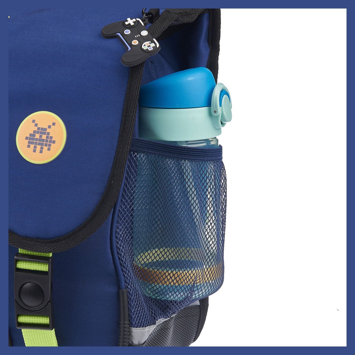 AUCHAN Cartable à roulettes bleu MODERN GAMING