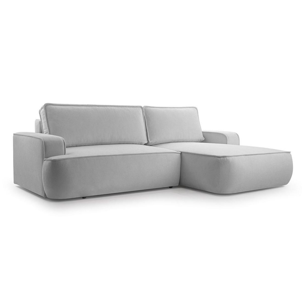 BEST MOBILIER Nessino - canapé d'angle droit 4 places - convertible avec coffre - en tissu texturé