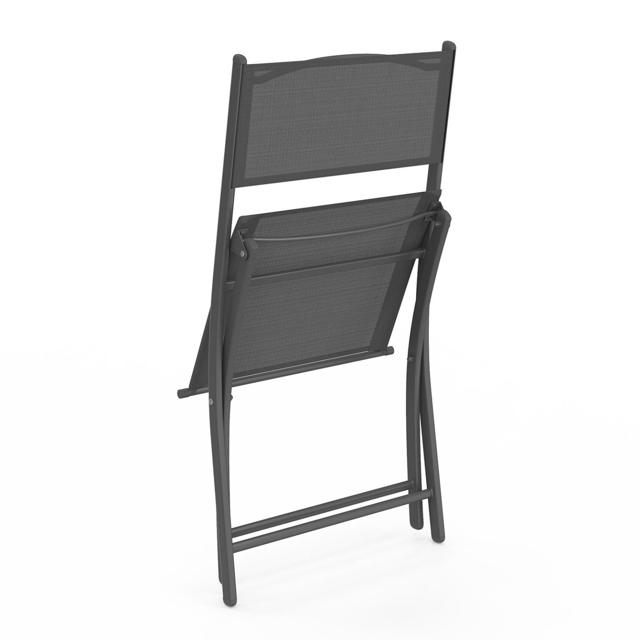 Voir la diapositive 3 : ID MARKET Lot de 6 chaises de jardin pliantes bastia métal et textilène gris anthracite