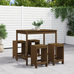 VIDAXL Ensemble de bar de jardin 5 pcs marron miel bois de pin massif
