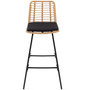 Voir la diapositive 3 : ID MARKET Lot de 4 tabourets de bar SUMMER effet rotin pied métal noir