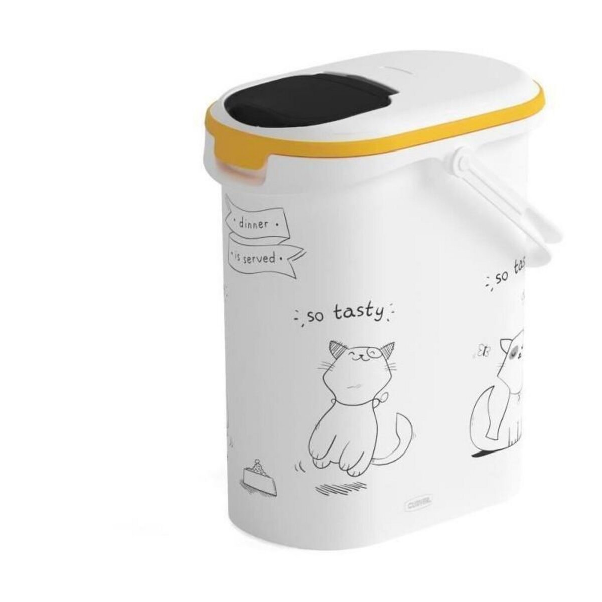 CURVER CURVER Conteneur de nourriture Le Diner est servi - 4 kg - 10 L - Blanc et noir - Pour chat