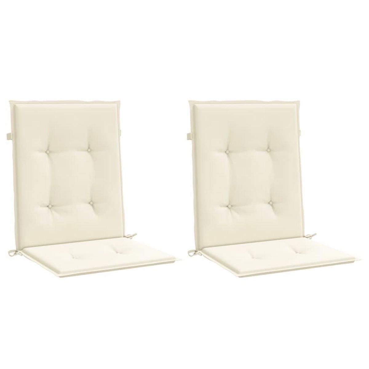 VIDAXL Coussins de chaise de jardin a dossier bas lot de 2 creme