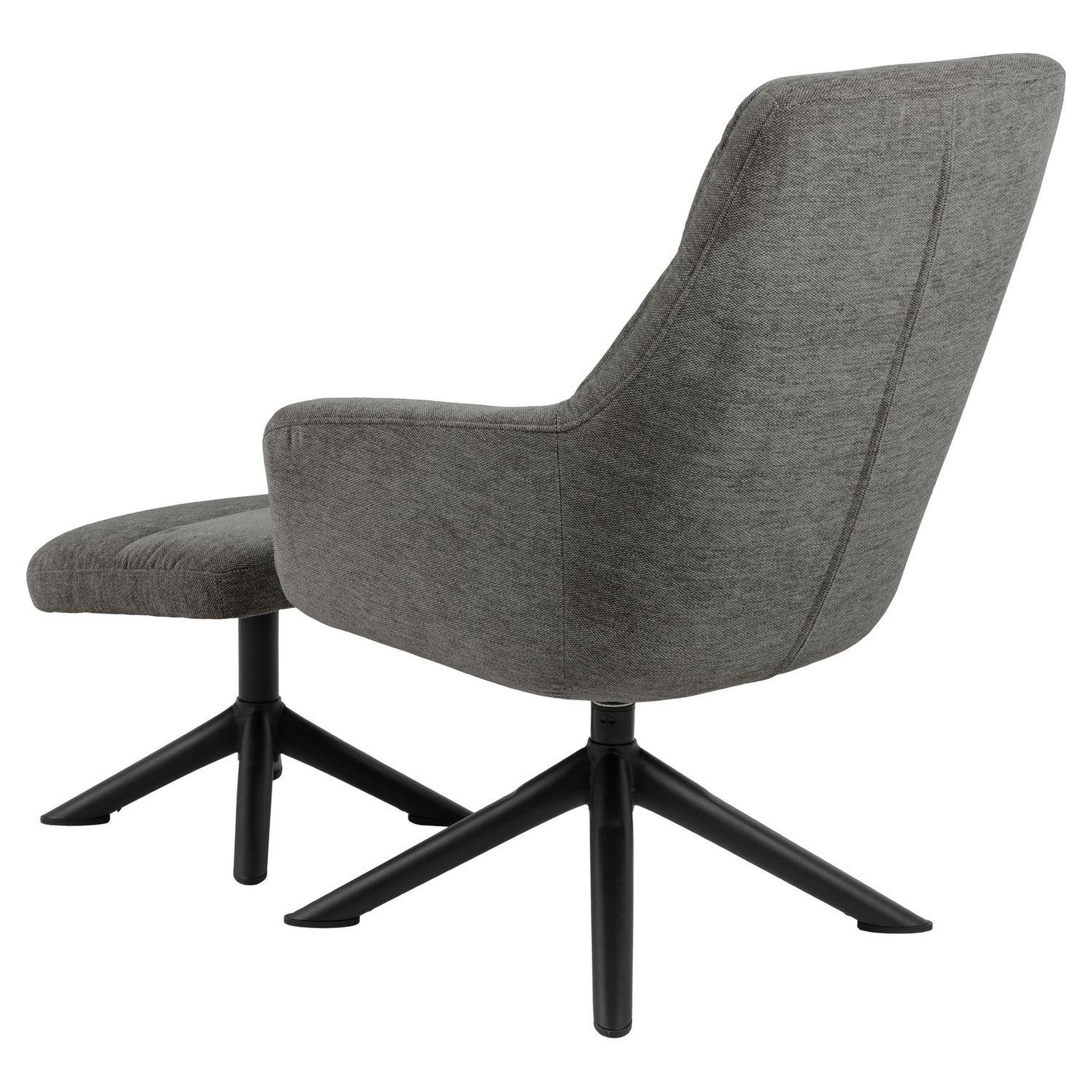 Voir la diapositive 3 : TOILINUX Fauteuil de salon avec accoudoirs et repose-pieds - Gris et Noir