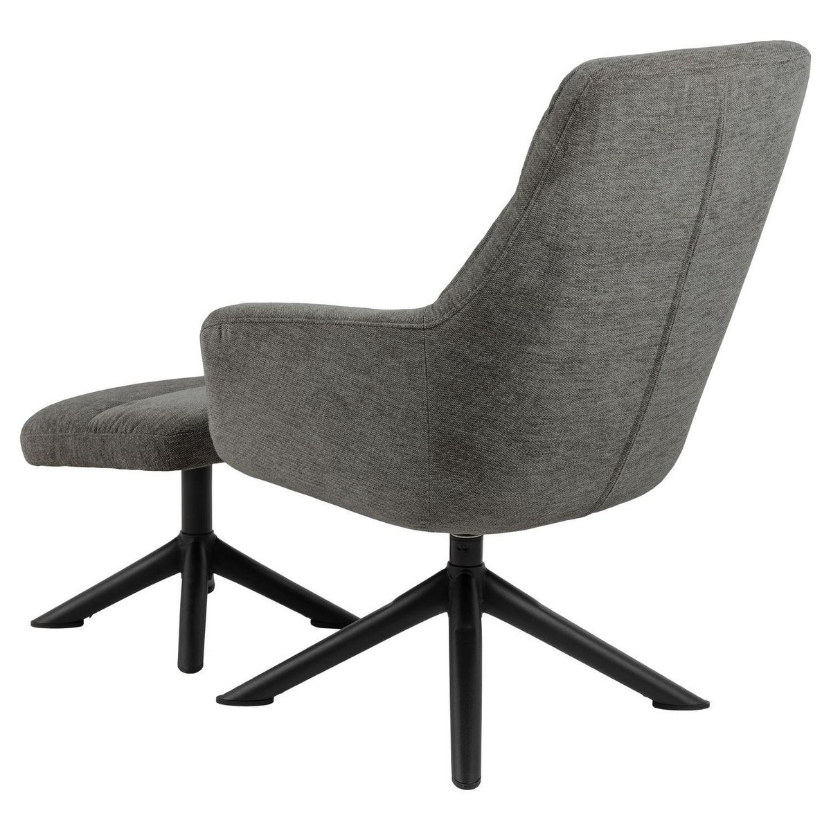 TOILINUX Fauteuil de salon avec accoudoirs et repose-pieds - Gris et Noir