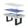 CONCEPT USINE Table multi-jeux 3 en 1 billard et ping-pong en bois blanc DENVER