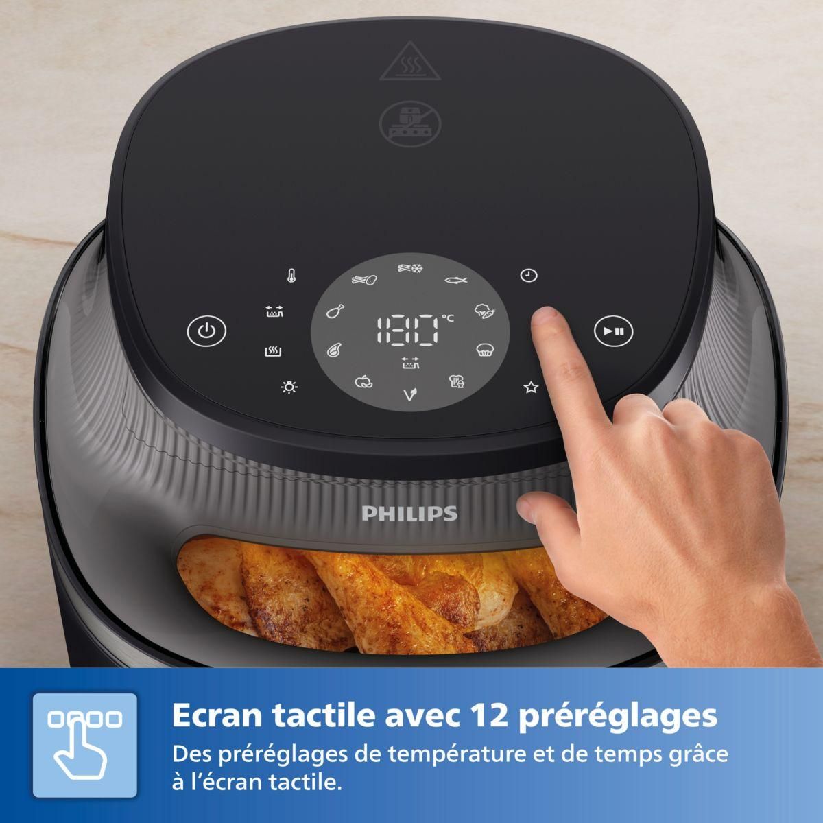 Philips Airfryer NA332/00 Friteuse sans huile avec fenêtre de cuisson Noir/Doré, Série 3000 6.2L
