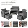 Voir la diapositive 3 : tectake Salon de jardin pour 4 à 6 personnes gris