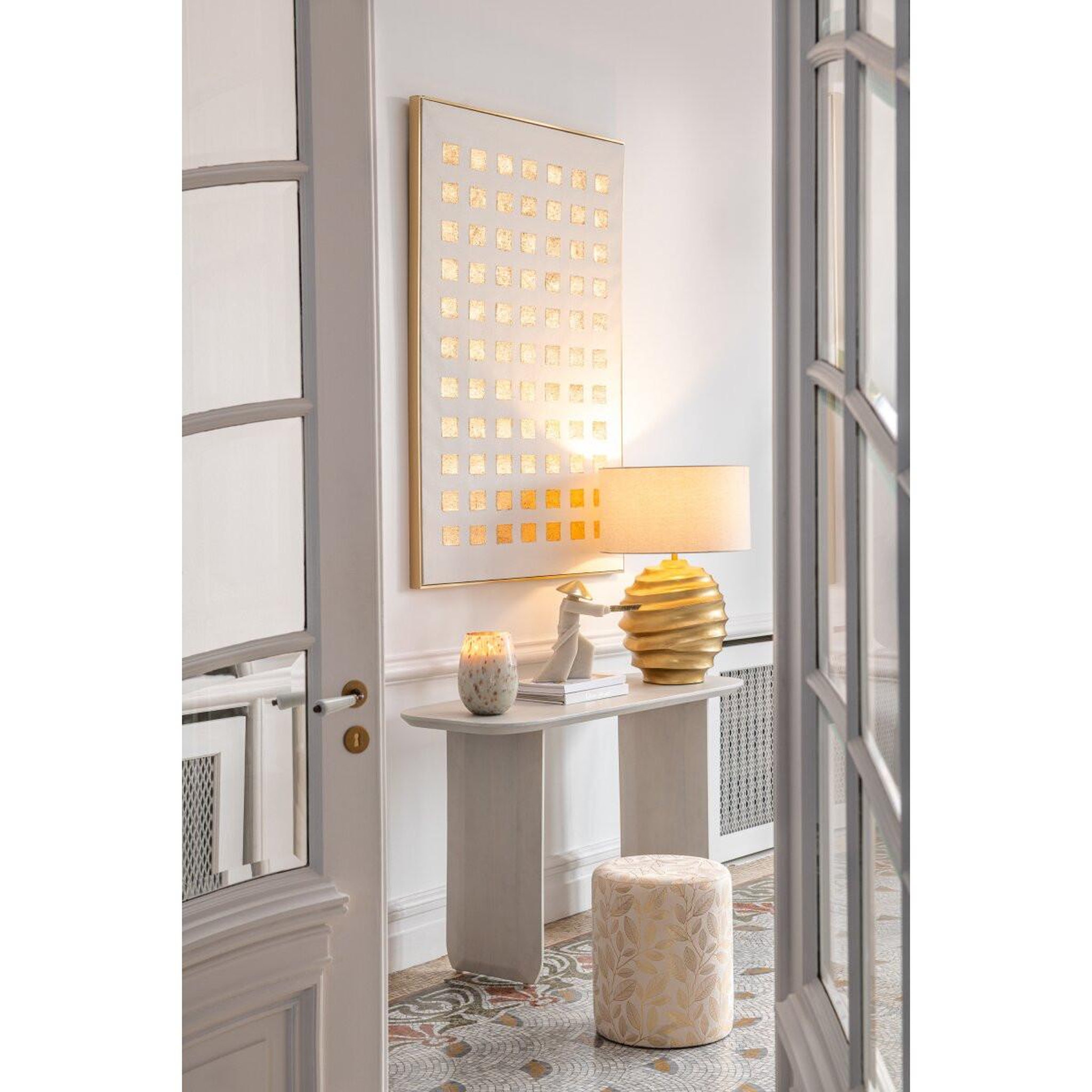 Voir la diapositive 4 : J-LINE Tableau Déco Squares  Milo  100x140cm Doré