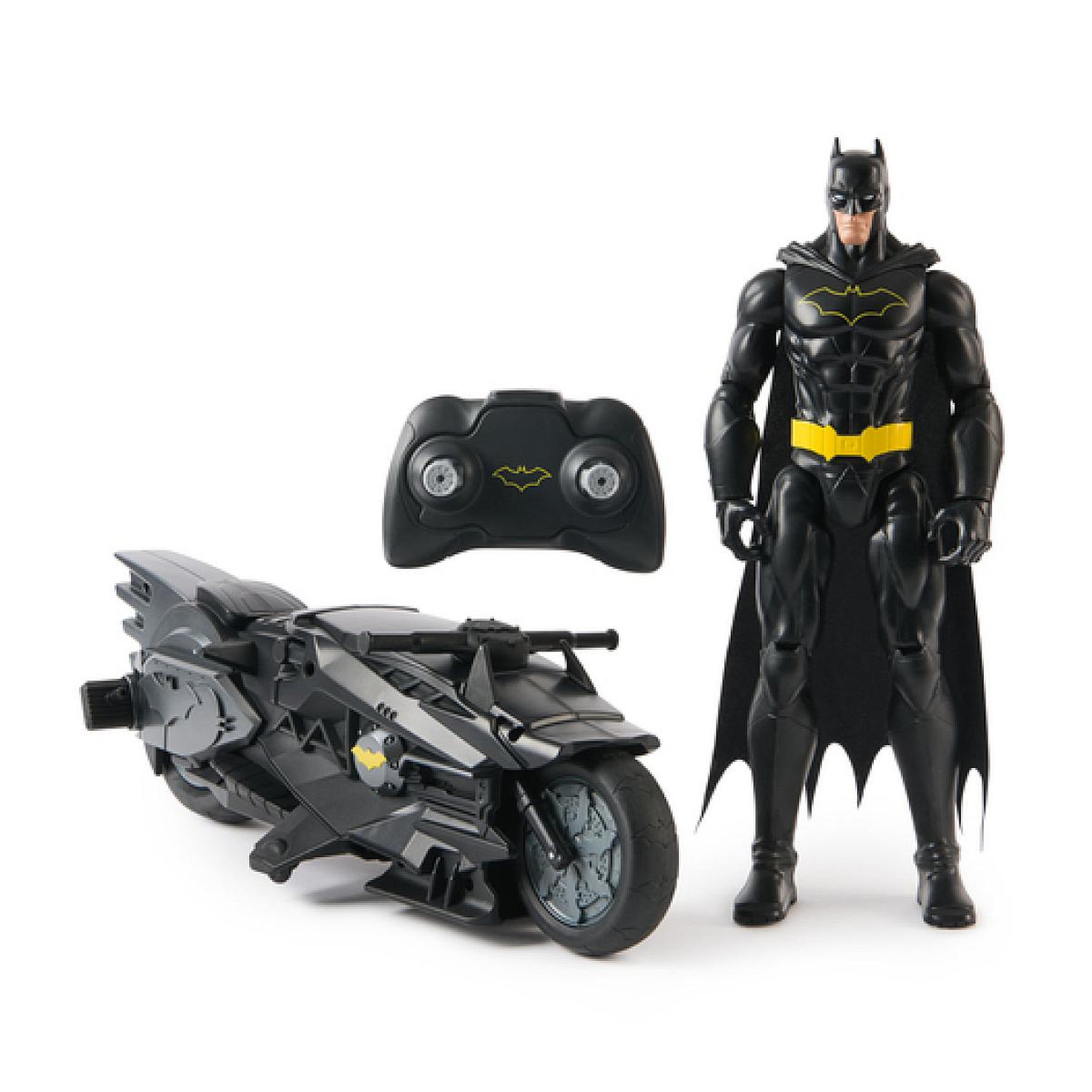 SpinMaster Pack Batcycle Radiocommande + Figurine Batman 30 CM