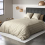 Voir la diapositive 4 : ATELIER DU COTON Housse de couette 240x220 Carmel + 2 taies microfibre