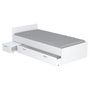 Voir la diapositive 2 : Lit simple avec rangements 90X190 cm 1 chevet intégré et 1 tiroir BLAST