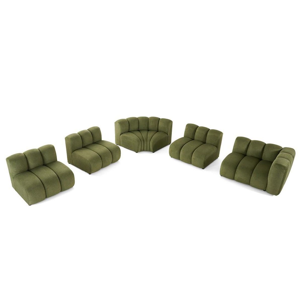 LISA DESIGN Debbie - canapé modulable d'angle gauche 5 places en tissu texturé