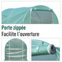 Voir la diapositive 6 : OUTSUNNY Serre de jardin tunnel surface sol 6 m² 3L x 2l x 2,10H m châssis tubulaire renforcé porte zippée 4 fenêtres enroulables vert
