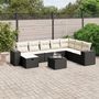 Voir la diapositive 1 : VIDAXL Salon de jardin 9 pcs avec coussins noir resine tressee