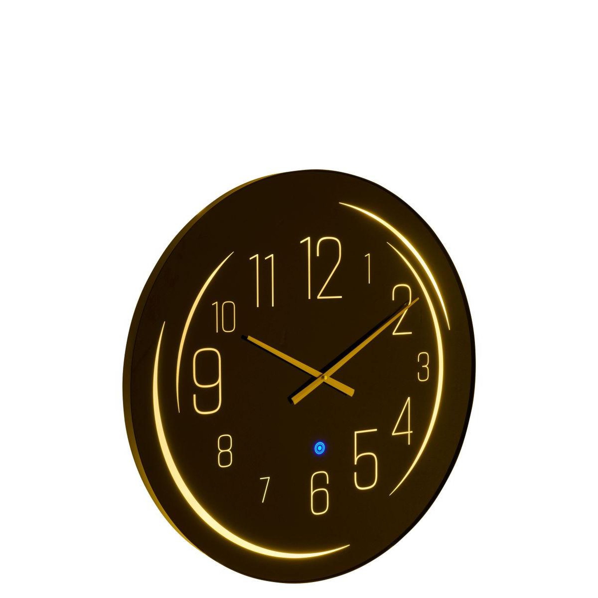 Voir la diapositive 4 : J-LINE Horloge murale à led  jua  70cm noir & jaune