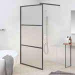 VIDAXL Paroi de douche 100x195 cm Verre ESG depoli Noir
