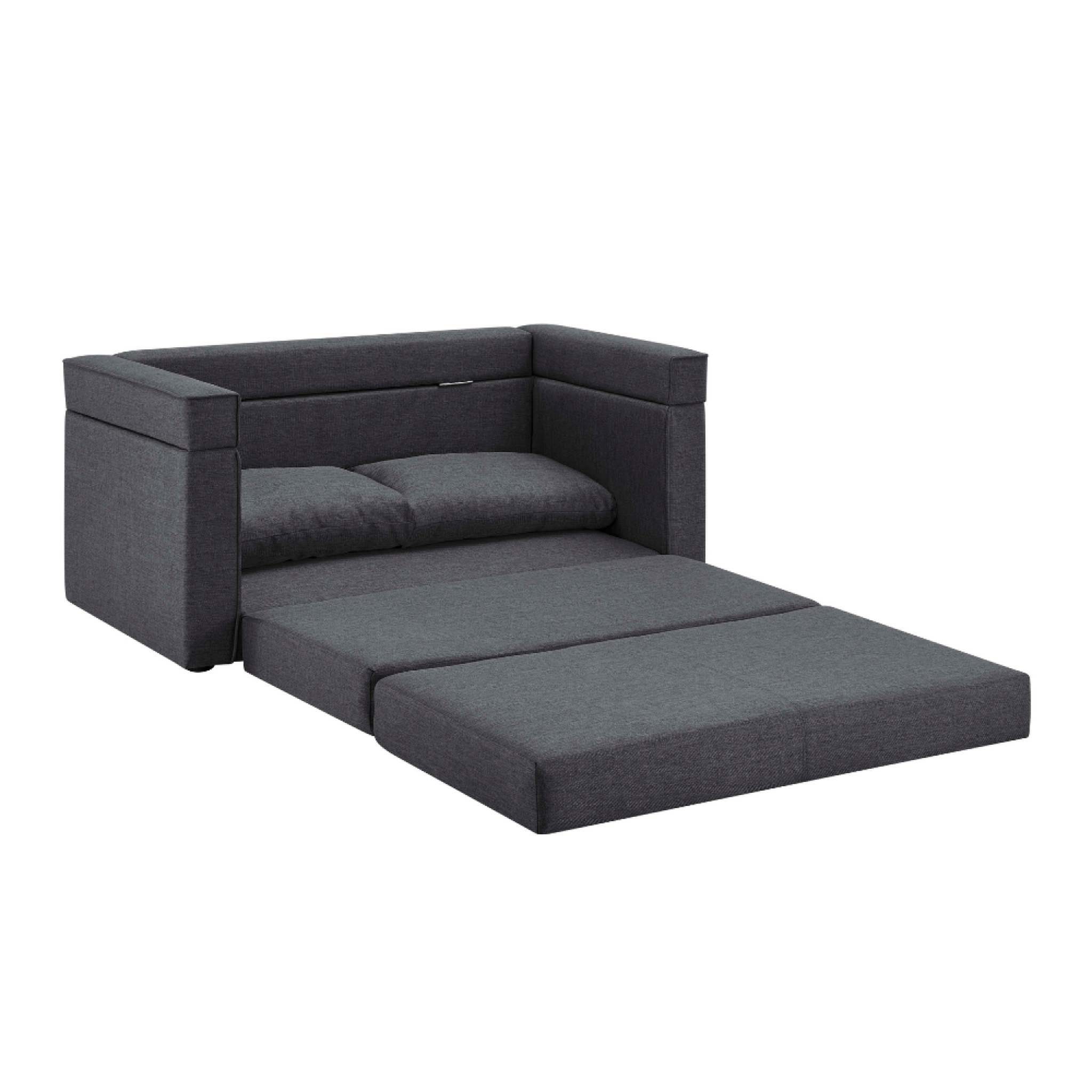 Voir la diapositive 3 : CONCEPT USINE Canapé convertible 2 places en tissu gris foncé edimbourg