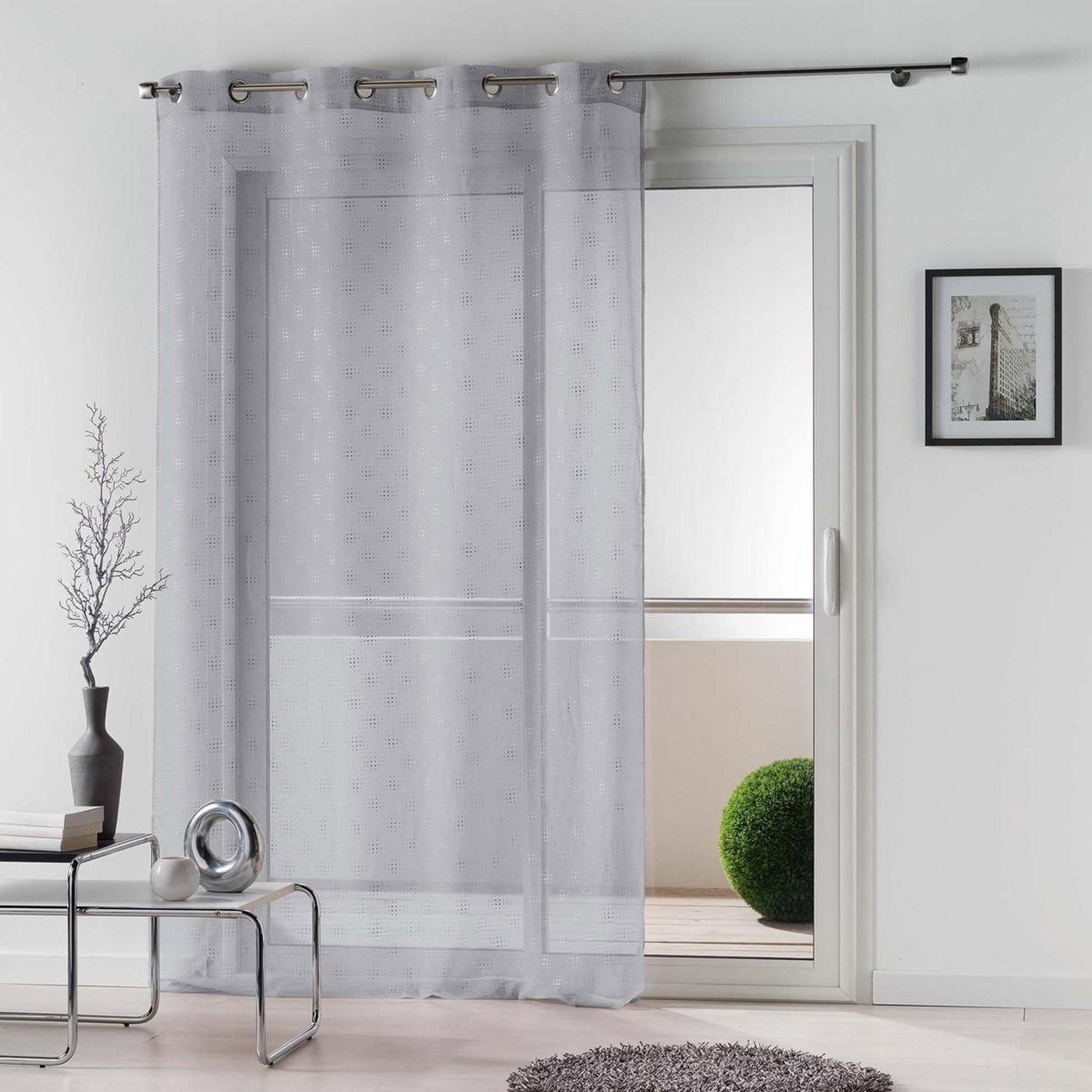 Douceur d'Intérieur Rideau voilage  damina  140x240cm gris