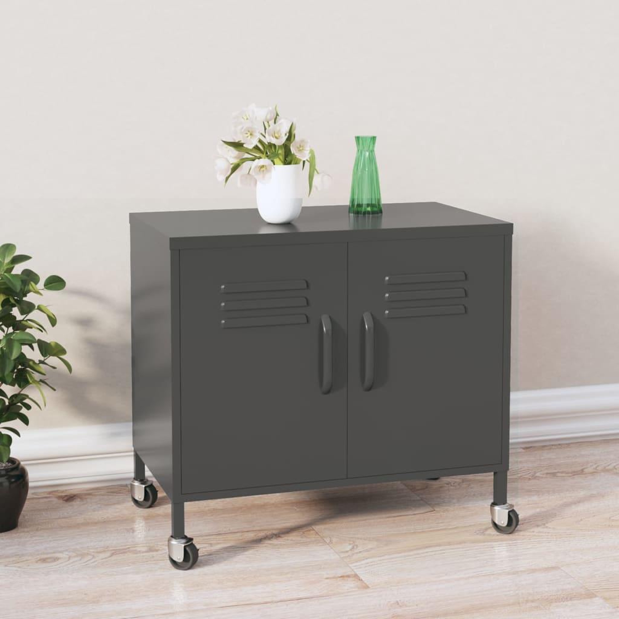 Voir la diapositive 1 : VIDAXL Armoire de rangement Anthracite 60x35x56 cm Acier