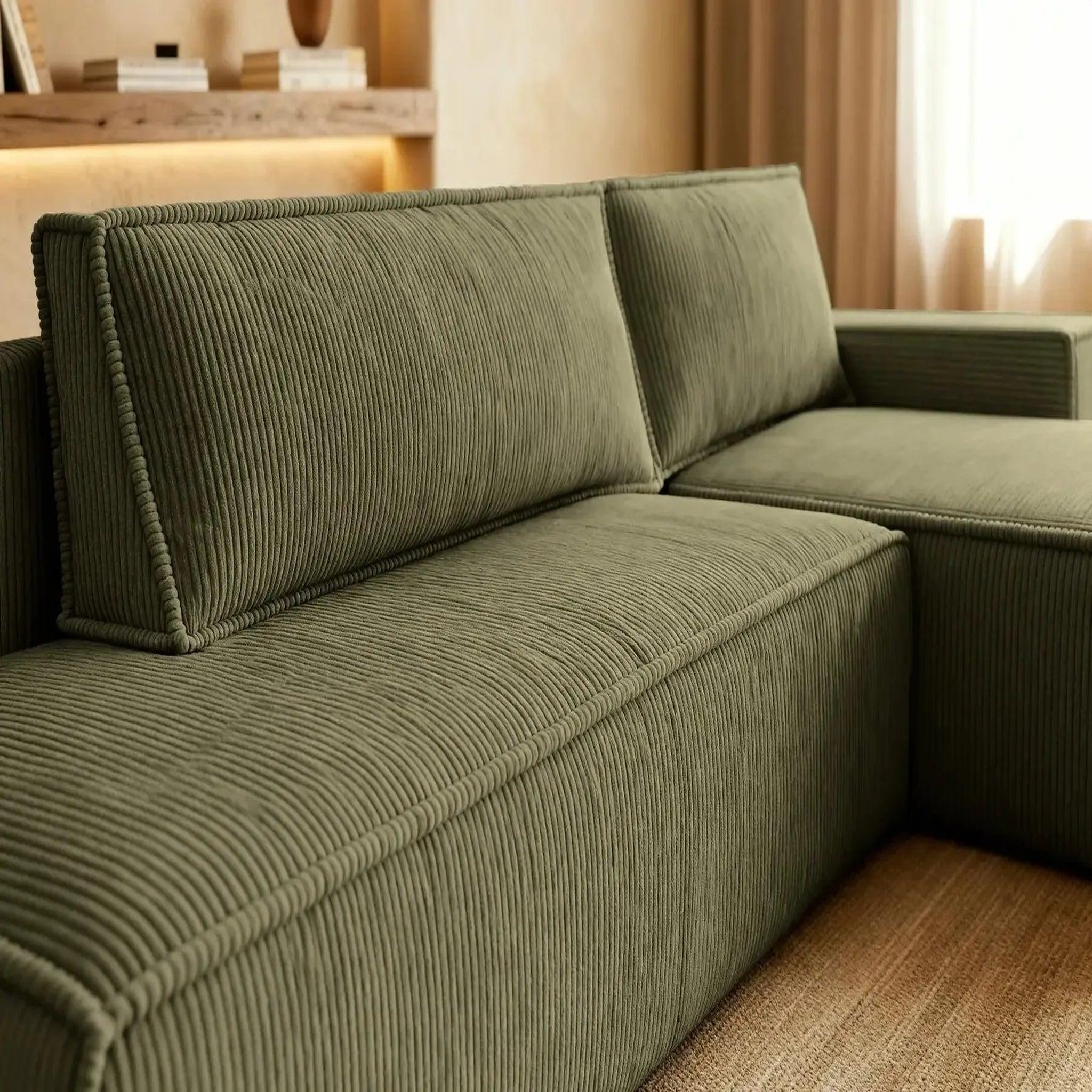 Voir la diapositive 5 : CASANOVA PARIS Jade - d'angle convertible velours côtelé