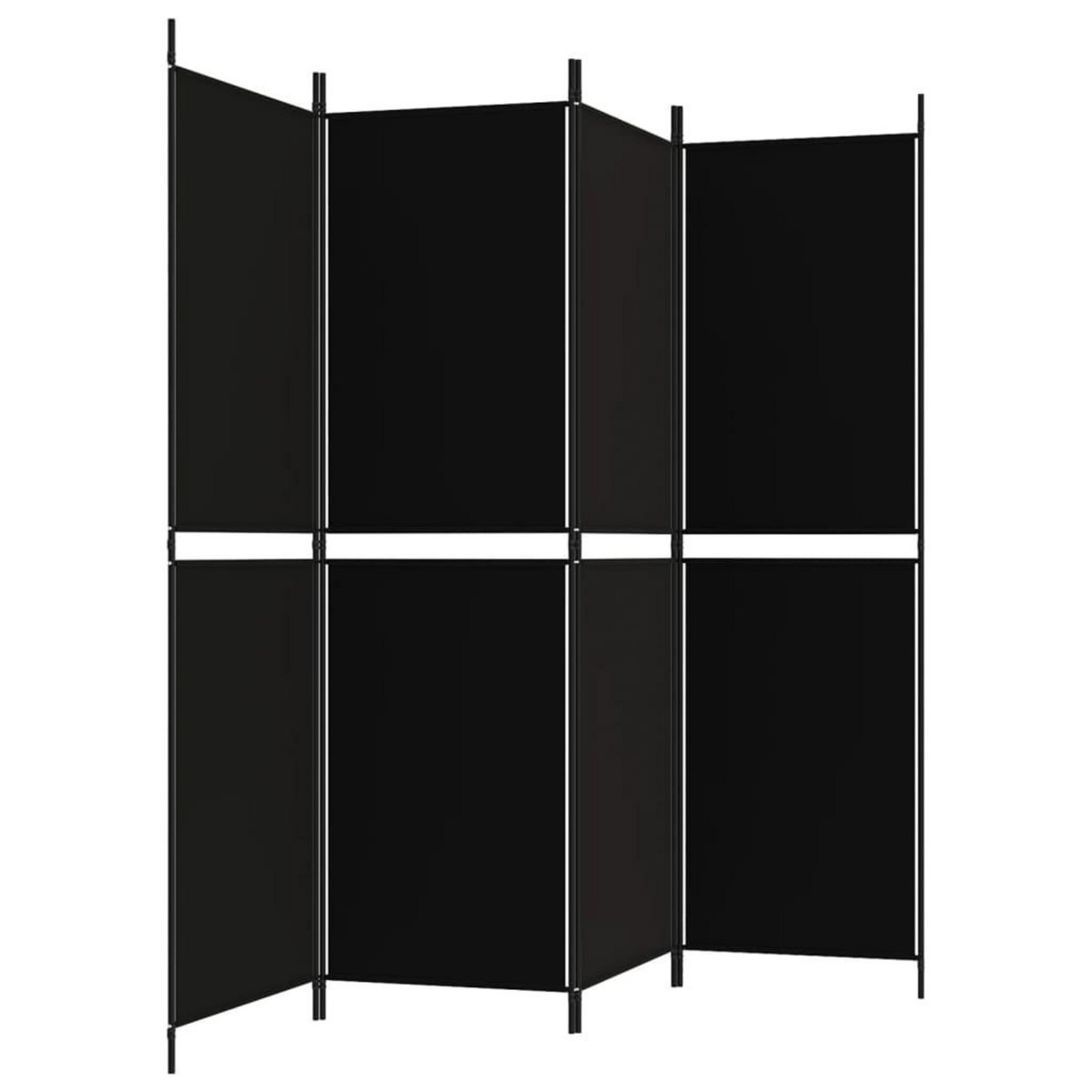 VIDAXL Cloison de separation 4 panneaux Noir 200x180 cm Tissu