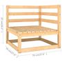 Voir la diapositive 6 : VIDAXL Salon de jardin 5 pcs avec coussins Bois de pin massif