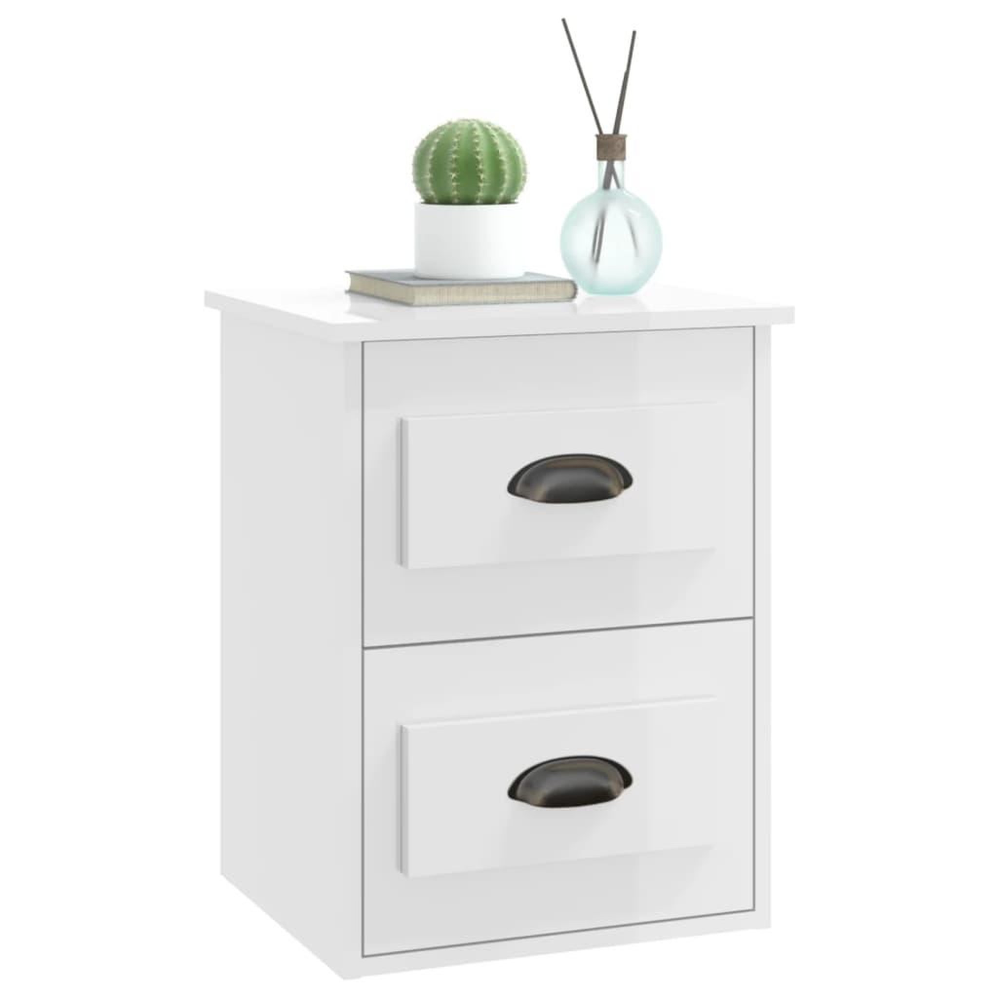 Voir la diapositive 4 : VIDAXL Table de chevet murale blanc brillant 41,5x36x53 cm