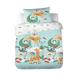COTE DECO Parure de lit enfant Safari - 100% coton adouci 57 fils - 140 x 200 cm
