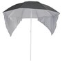 Voir la diapositive 2 : VIDAXL Parasol de plage avec parois laterales anthracite 215 cm