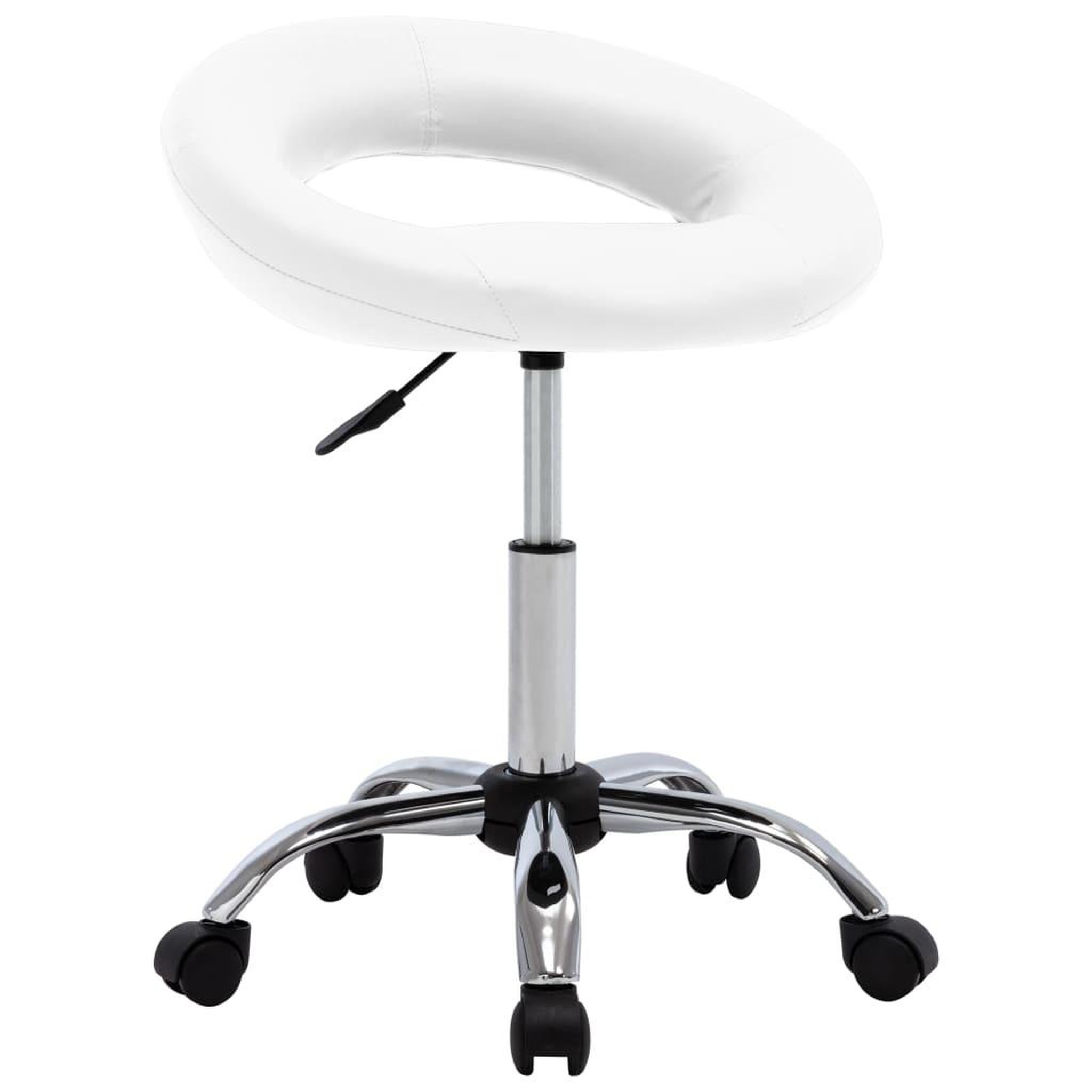 VIDAXL Chaise pivotante a manger Blanc Similicuir