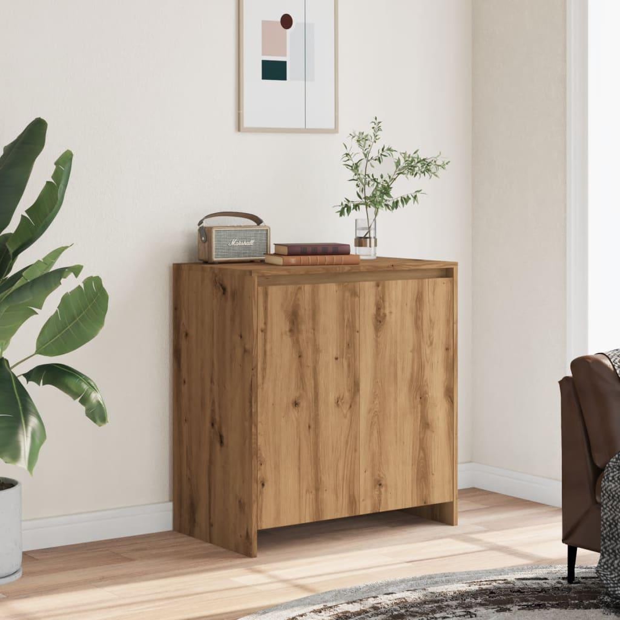 Voir la diapositive 3 : VIDAXL Buffet chene artisanal 70x41x75 cm bois d'ingenierie