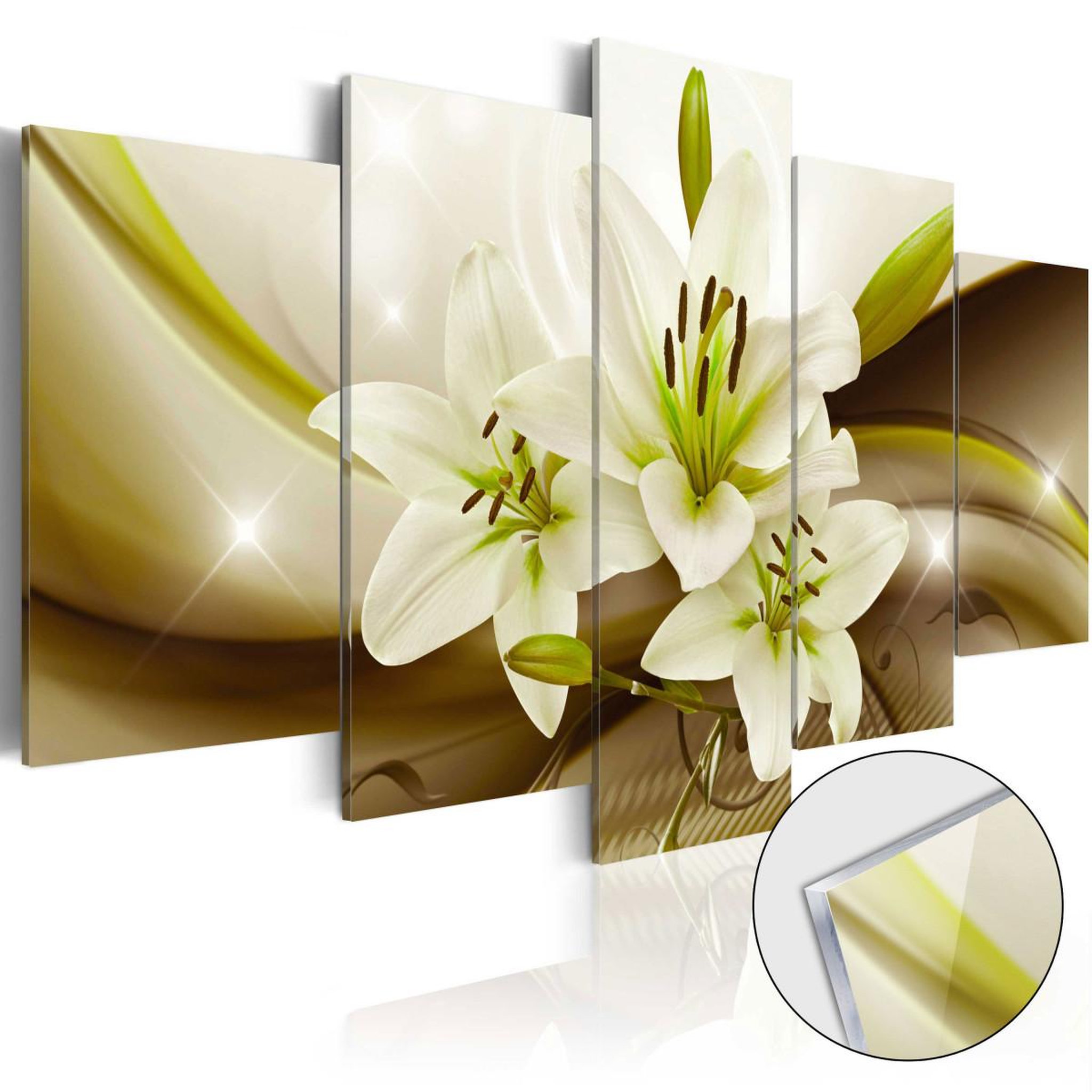Paris Prix Tableau sur verre acrylique  modern lily. Coloris disponibles : Multicolore