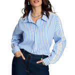 MORGAN Chemise  à Rayures Femme Morgan CARAY. Coloris disponibles : Bleu