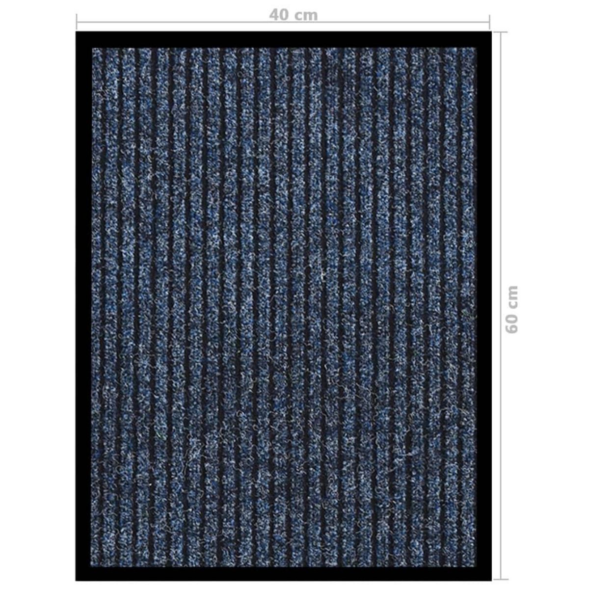 VIDAXL Paillasson raye Bleu 40x60 cm