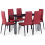 Voir la diapositive 1 : VIDAXL Mobilier de salle a manger 7 pcs Rouge bordeaux