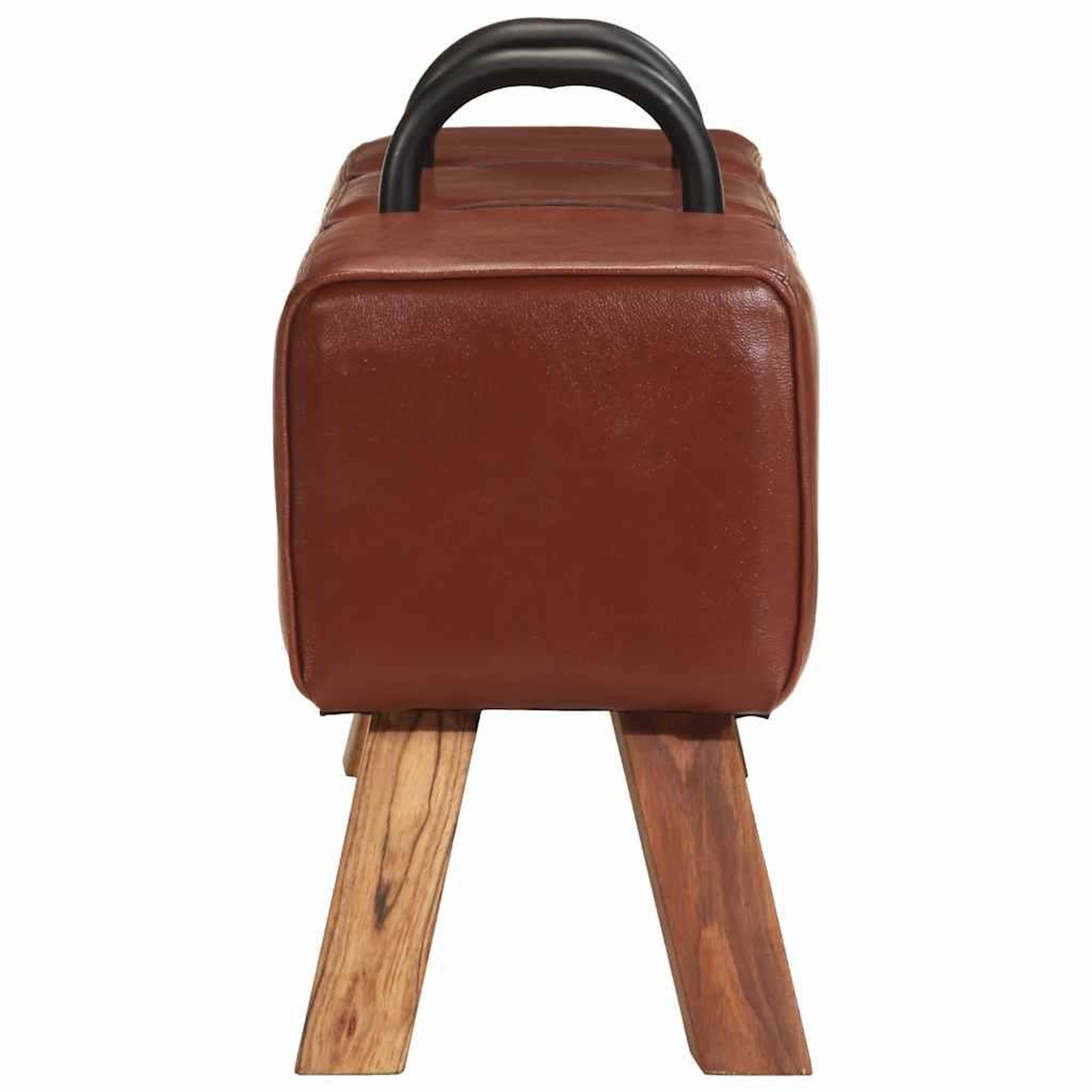 Voir la diapositive 3 : VIDAXL Banc cheval d'arçon vintage Cuir veritable de chevre